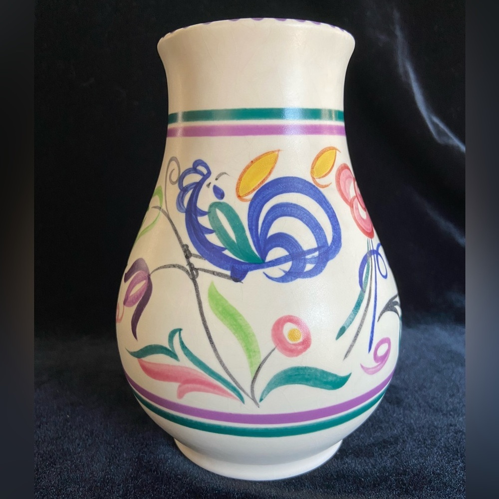 Vintage POOLE Pottery Vase LE pattern 1967-1972 Truda Carter design Handpainted